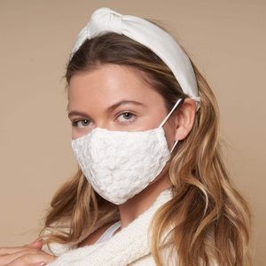 NWT Lele Sadoughi white lace mask